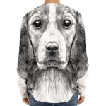 Black And White Drawing Beagle Print Long Sleeve Baseball Jersey