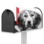 Black And White Drawing Beagle Print Mailbox Cover