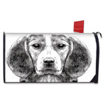Black And White Drawing Beagle Print Mailbox Cover