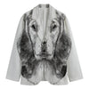 Black And White Drawing Beagle Print Men's Blazer