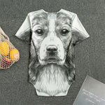 Black And White Drawing Beagle Print Men's Bodysuit