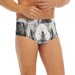 Black And White Drawing Beagle Print Men's Briefs