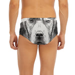 Black And White Drawing Beagle Print Men's Briefs