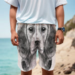 Black And White Drawing Beagle Print Men's Cargo Shorts