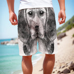 Black And White Drawing Beagle Print Men's Cargo Shorts