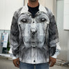 Black And White Drawing Beagle Print Men's Shirt Jacket