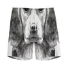 Black And White Drawing Beagle Print Men's Sports Shorts