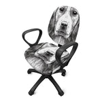 Black And White Drawing Beagle Print Office Chair Cover