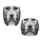 Black And White Drawing Beagle Print Office Chair Cover