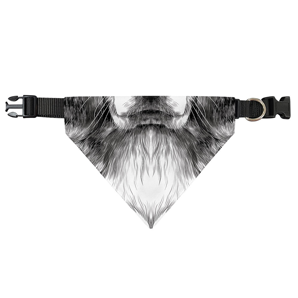 Black And White Drawing Beagle Print Over The Collar Dog Bandana