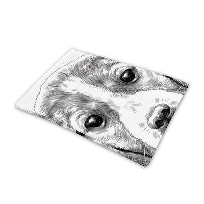 Black And White Drawing Beagle Print Pet Cooling Mat Cover