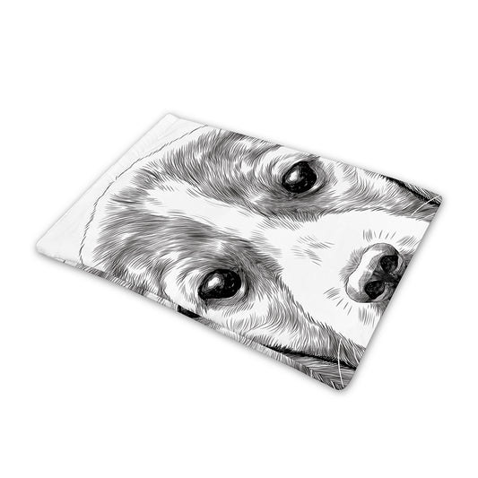Black And White Drawing Beagle Print Pet Cooling Mat Cover