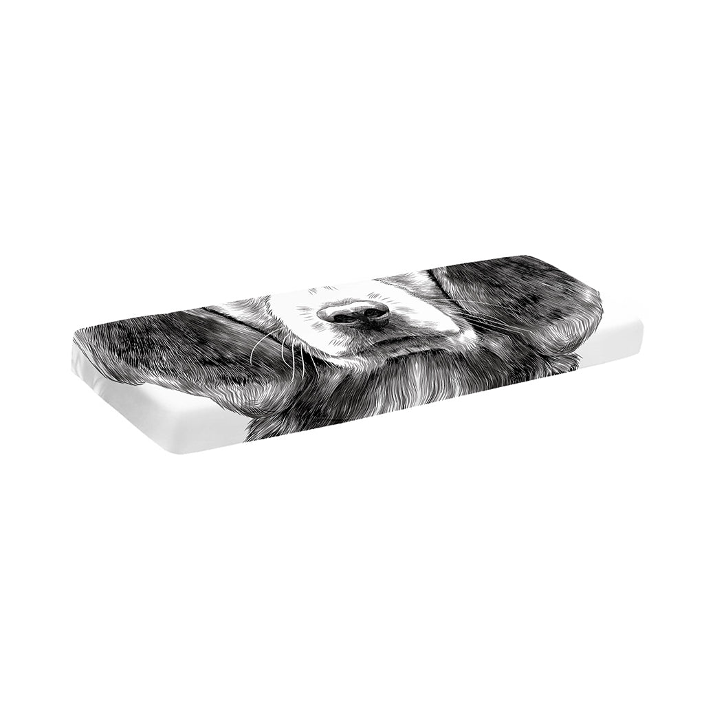 Black And White Drawing Beagle Print Piano Keyboard Cover