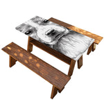 Black And White Drawing Beagle Print Picnic Table Cover