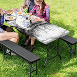 Black And White Drawing Beagle Print Picnic Table Cover