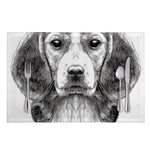 Black And White Drawing Beagle Print Placemat