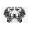 Black And White Drawing Beagle Print Polyester Doormat