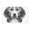 Black And White Drawing Beagle Print Polyester Doormat