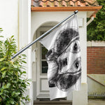 Black And White Drawing Beagle Print Polyester Flag
