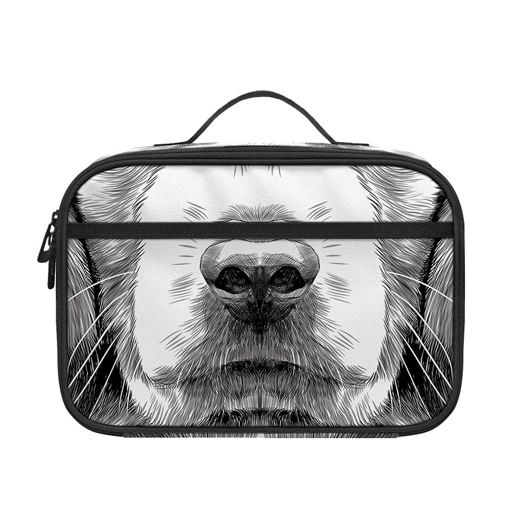 Black And White Drawing Beagle Print Portable Lunch Bag
