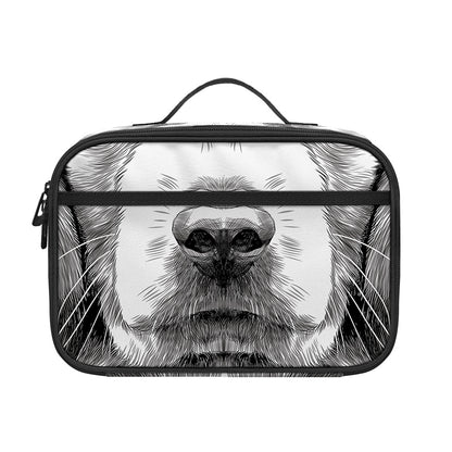 Black And White Drawing Beagle Print Portable Lunch Bag