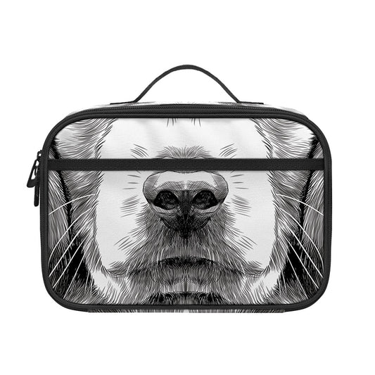 Black And White Drawing Beagle Print Portable Lunch Bag