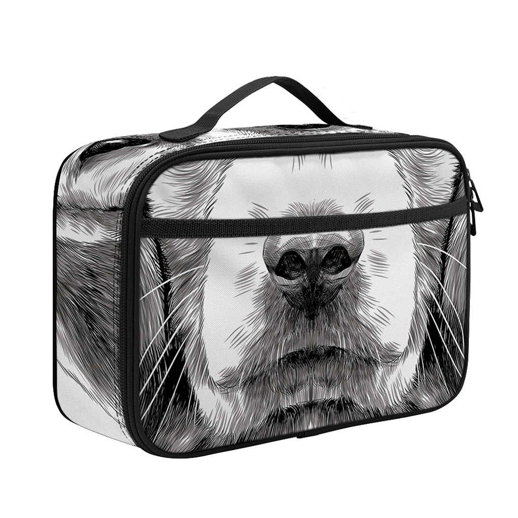 Black And White Drawing Beagle Print Portable Lunch Bag