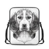 Black And White Drawing Beagle Print Rectangular Crossbody Bag