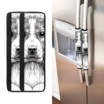 Black And White Drawing Beagle Print Refrigerator Handle Covers
