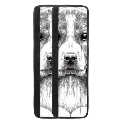Black And White Drawing Beagle Print Refrigerator Handle Covers