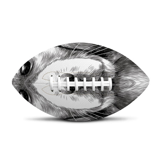Black And White Drawing Beagle Print Rugby Ball