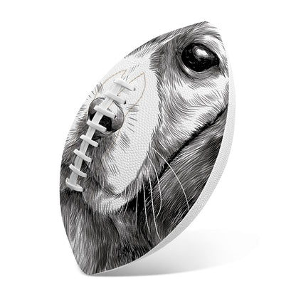 Black And White Drawing Beagle Print Rugby Ball