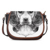 Black And White Drawing Beagle Print Saddle Bag