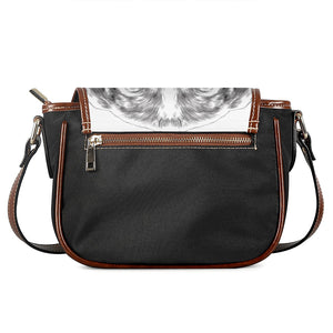 Black And White Drawing Beagle Print Saddle Bag