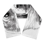 Black And White Drawing Beagle Print Scarf