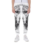 Black And White Drawing Beagle Print Scuba Joggers