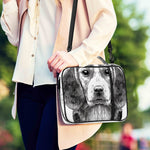 Black And White Drawing Beagle Print Shoulder Strap Bible Bag