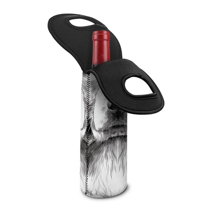 Black And White Drawing Beagle Print Single Neoprene Wine Tote