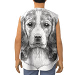 Black And White Drawing Beagle Print Sleeveless Baseball Jersey