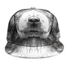 Black And White Drawing Beagle Print Snapback Cap