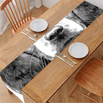 Black And White Drawing Beagle Print Table Runner