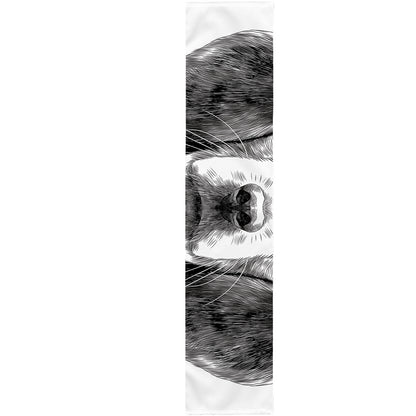 Black And White Drawing Beagle Print Table Runner