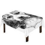Black And White Drawing Beagle Print Tablecloth