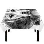 Black And White Drawing Beagle Print Tablecloth