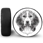 Black And White Drawing Beagle Print Tire Cover