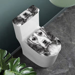 Black And White Drawing Beagle Print Toilet Lid And Tank Cover Set