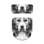 Black And White Drawing Beagle Print Toilet Lid And Tank Cover Set