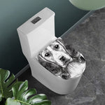 Black And White Drawing Beagle Print Toilet Lid Cover