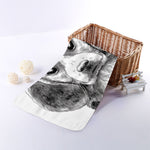 Black And White Drawing Beagle Print Towel