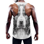 Black And White Drawing Beagle Print Training Tank Top